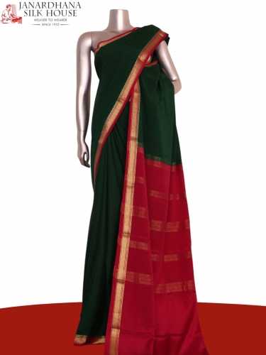 Pure Contrast Mysore Crepe Silk Saree